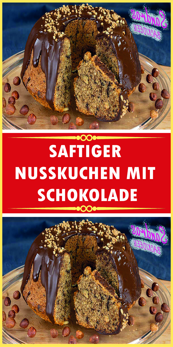 SAFTIGER NUSSKUCHEN MIT SCHOKOLADE