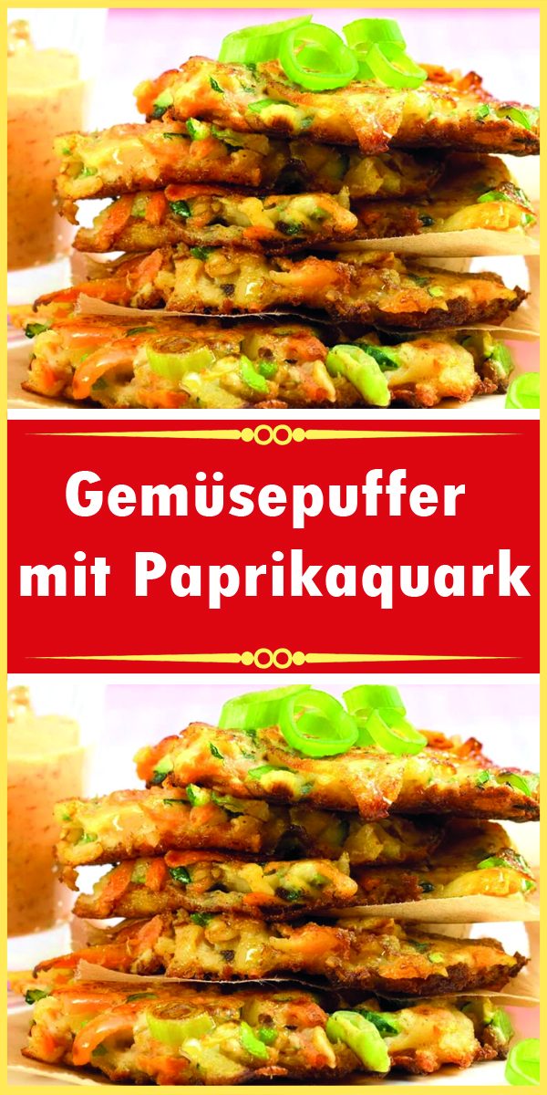 Gemüsepuffer mit Paprikaquark