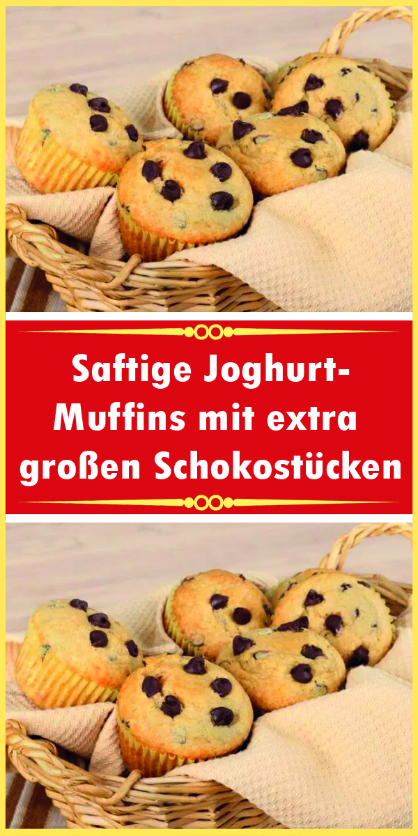 Saftige Joghurt-Muffins mit extra großen Schokostücken