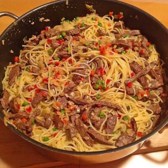 Spaghetti Rindersteakhufte Topf