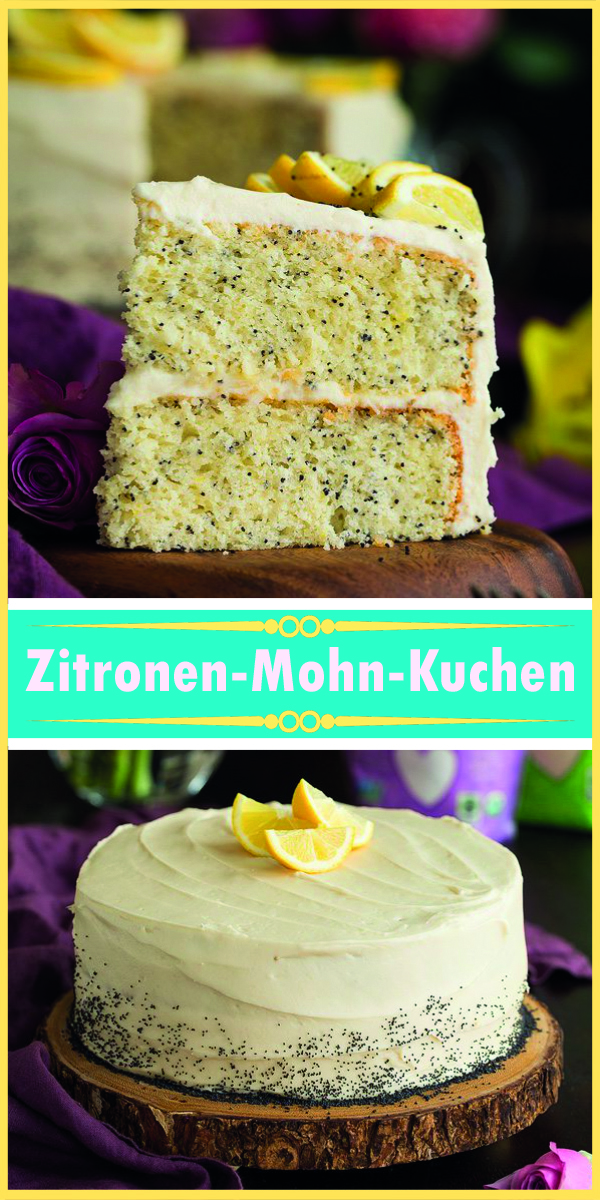 Zitronen-Mohn-Kuchen mit Frischkäse-Zuckerguss - Rezeptehome