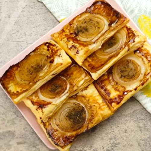 Umgedrehter Zwiebelkuchen