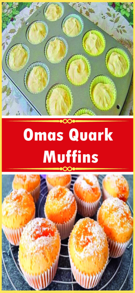 omas Quark Muffins mit Vanillepudding