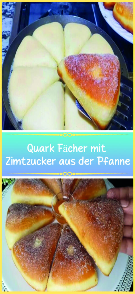 Quark Fächer mit Zimtzucker aus der Pfanne