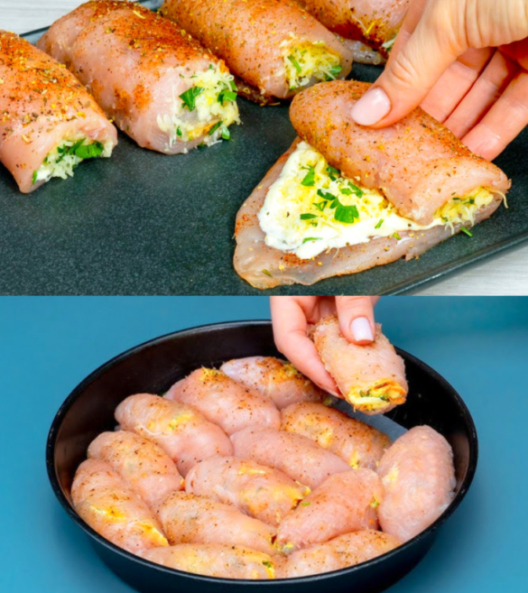Hähnchen Käse Röllchen die jeder liebt mit nur 4 Zutaten! - Rezeptehome