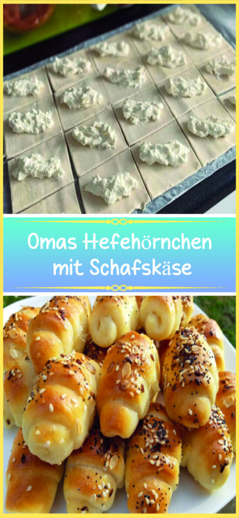 Omas Hefehörnchen mit Schafskäse