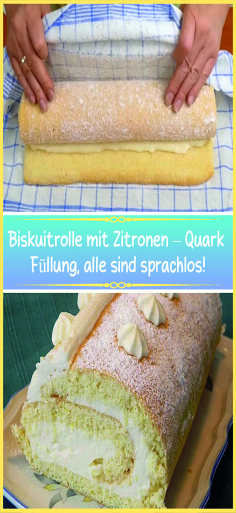 Biskuitrolle mit Zitronen