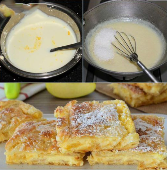 Apfelpudding Schnitten, absolut jeder liebt dieses Dessert - Rezeptehome