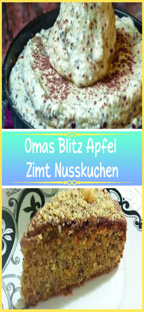 Omas Blitz Apfel Zimt Nusskuchen