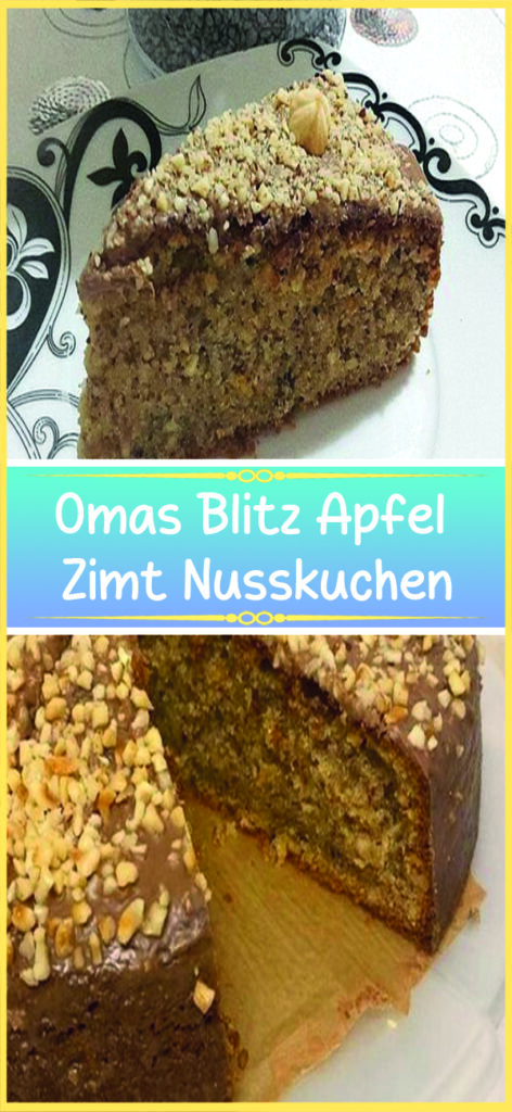 Omas Blitz Apfel Zimt Nusskuchen