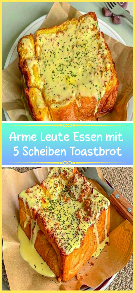 Arme Leute Essen mit 5 Scheiben Toastbrot