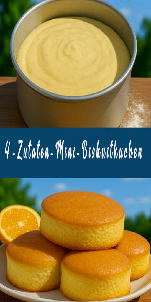 4-Zutaten-Mini-Biskuitkuchen